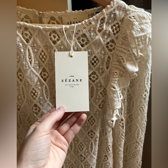 Sezane Salina Blouse Crème - Size 38 - Picture 3 of 7
